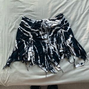 Tie Dye Asymmetrical Mini Skirt